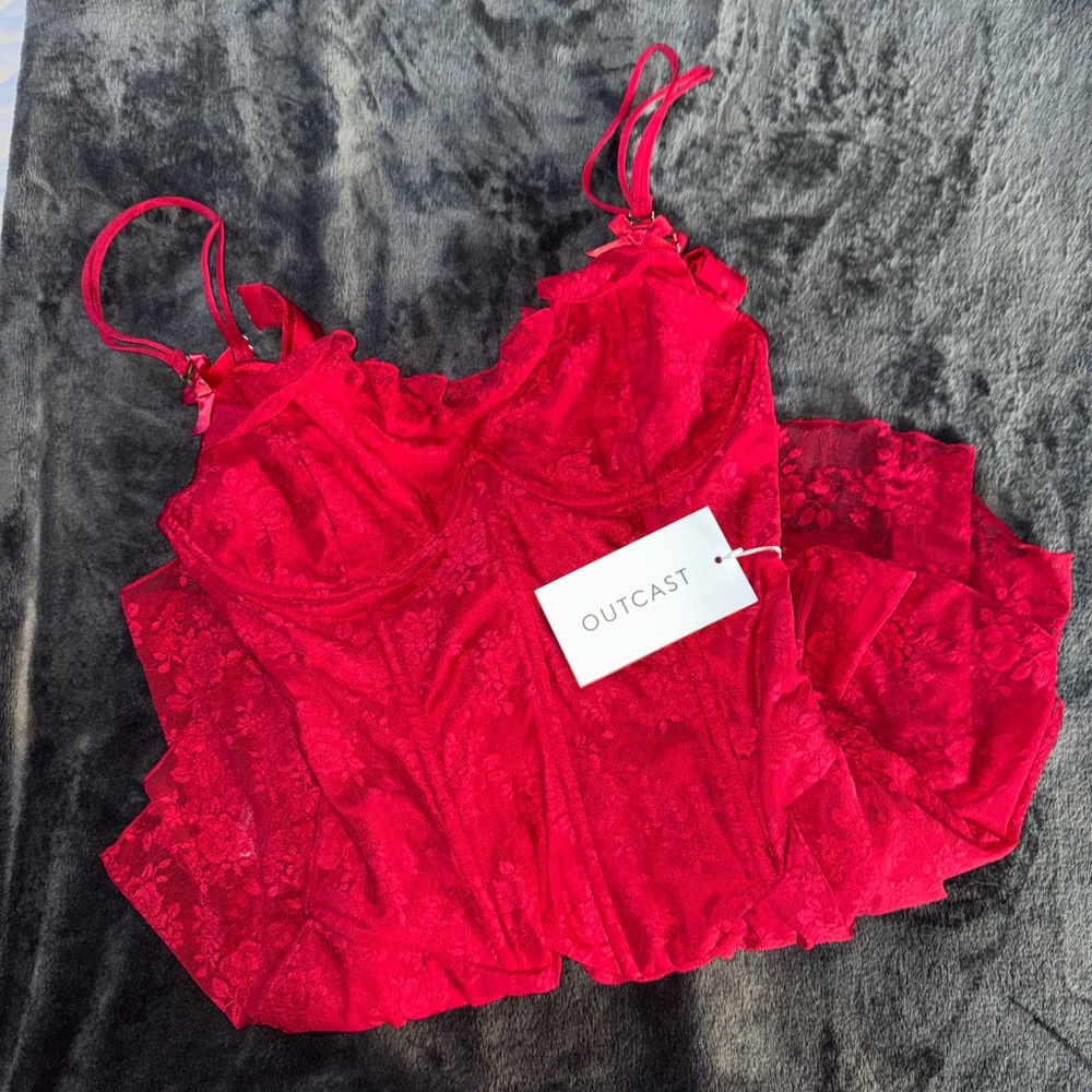 OUTCAST DYLAN MINI DRESS RED - M - Picture 5 of 6